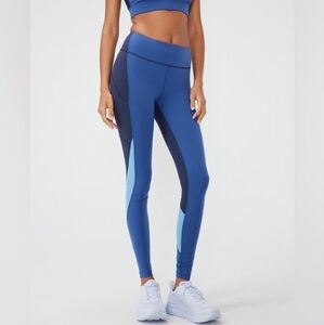Outdoor Voices XS Zoom High Impact Blue Color Block Leggings